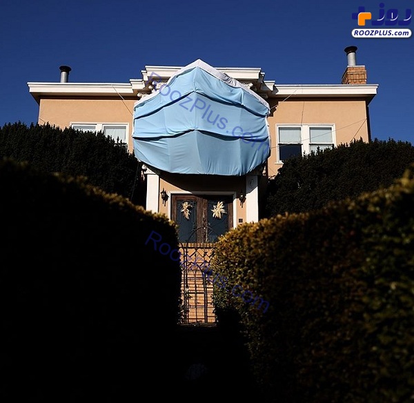 ماسک غول پیکر بر نمای منزلی در «سانفرانسیسکو» آمریکا +عکس