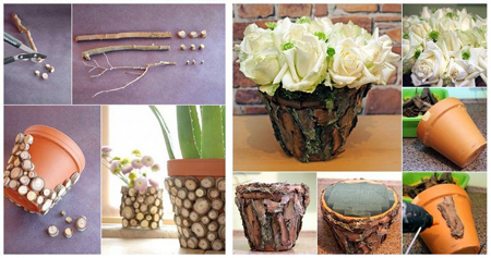 از تصاویر زیر برای تزیین گلدان هایتان ایده بگیرید.