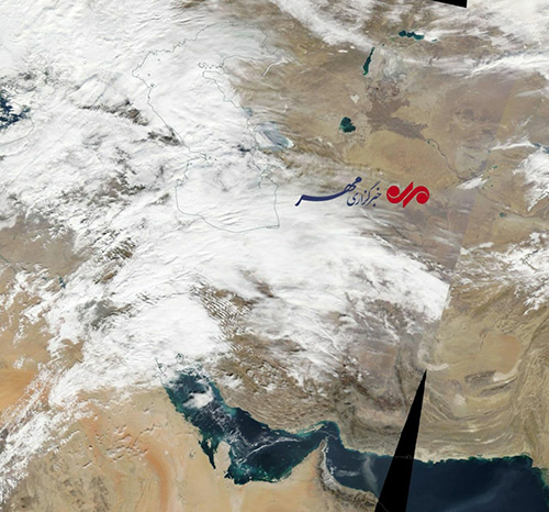 تصویر ماهواره‌ای ناسا از آب و هوای امروز ایران