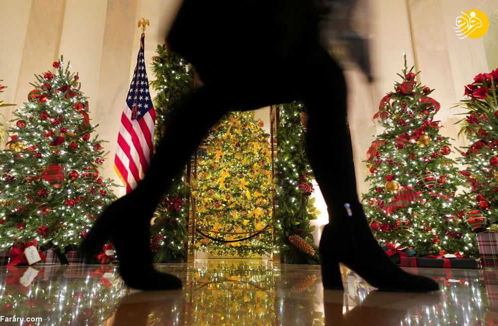 رونمایی ملانیا ترامپ از آخرین دکوراسیون کریسمسش در کاخ سفید