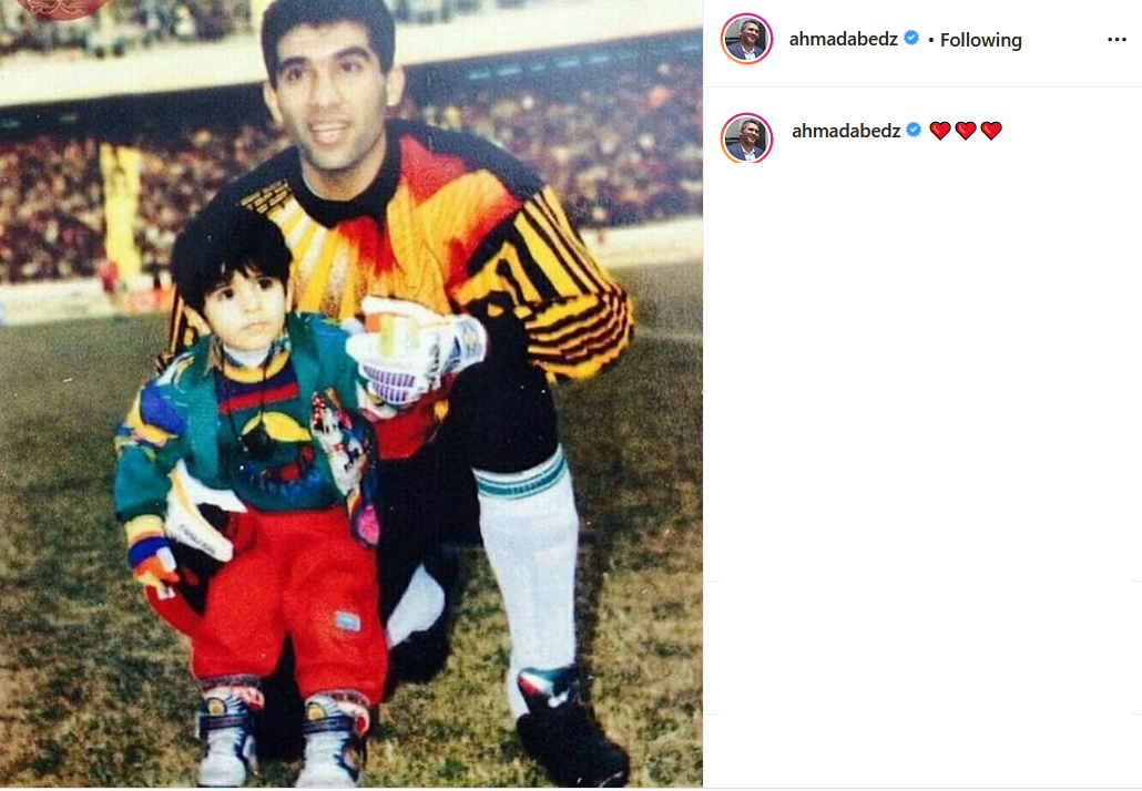 تصویری به یادماندنی از احمد عابدزاده در کنار پسرش