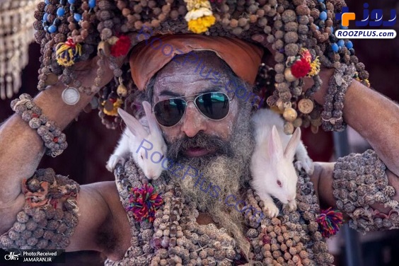 شکل و شمایل عجیب یک راهب هندی+عکس