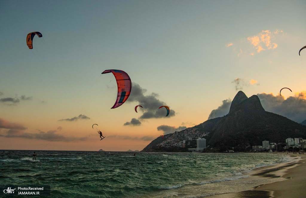 کایت سواری در ساحل برزیل + عکس