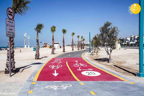 دوچرخه‌سواری حاکم دبی در ساحل جمیرا