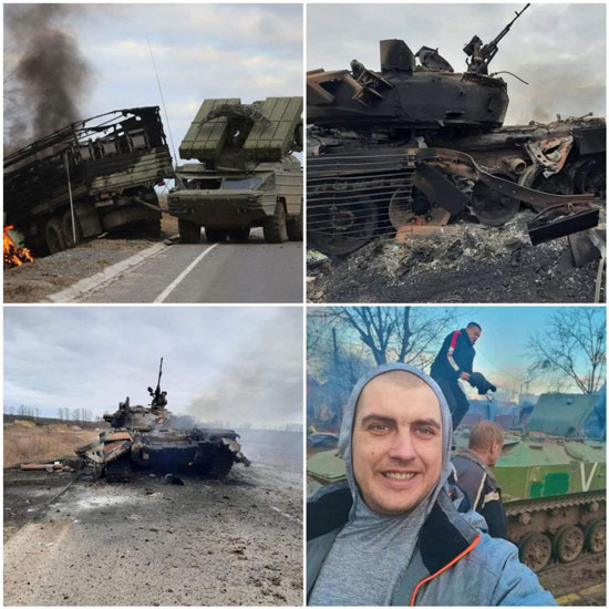 تصاویرِ انهدام تانک‌های روسی توسط اوکراینی‌ها