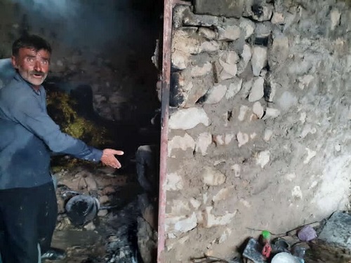 سوختن منزل مسکونی بر اثر صاعقه در مارگون