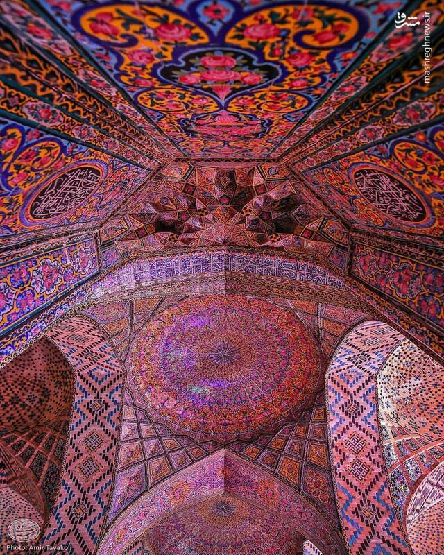 کاشی‌کاری زیبای محراب مسجد نصیرالملک+عکس