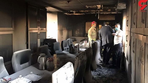 مهار آتش‌سوزی بیمارستان بقیه الله تهران