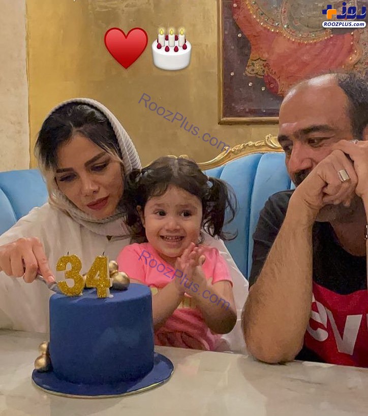 مهران غفوریان و دخترش در جشن تولد همسرش + عکس