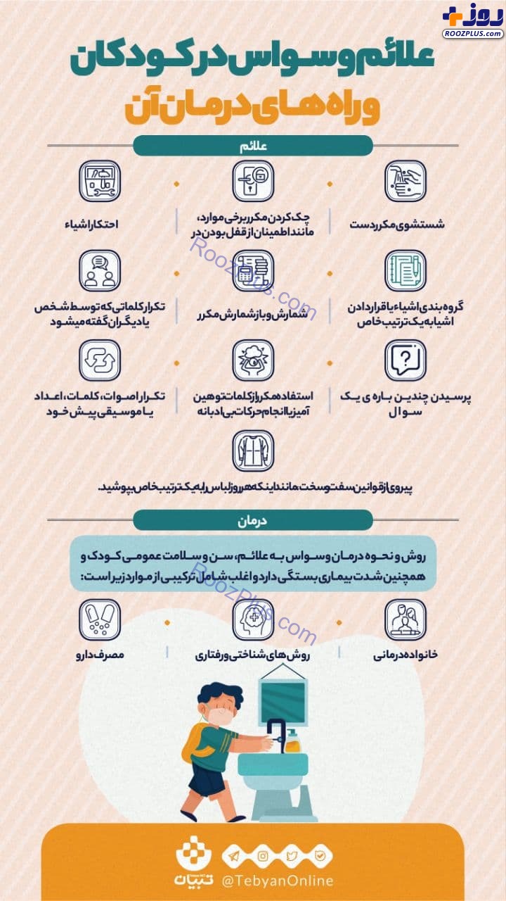 از کجا بفهمیم کودکمان دچار وسواس شده ؟ /اینفوگرافیک