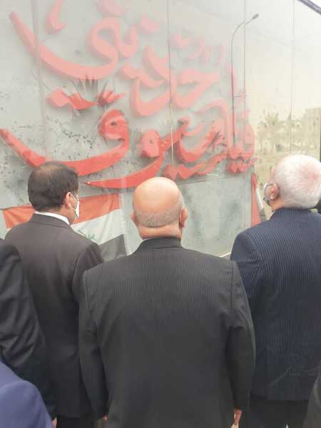 ظریف در محل یادبود شهادت سردار سلیمانی