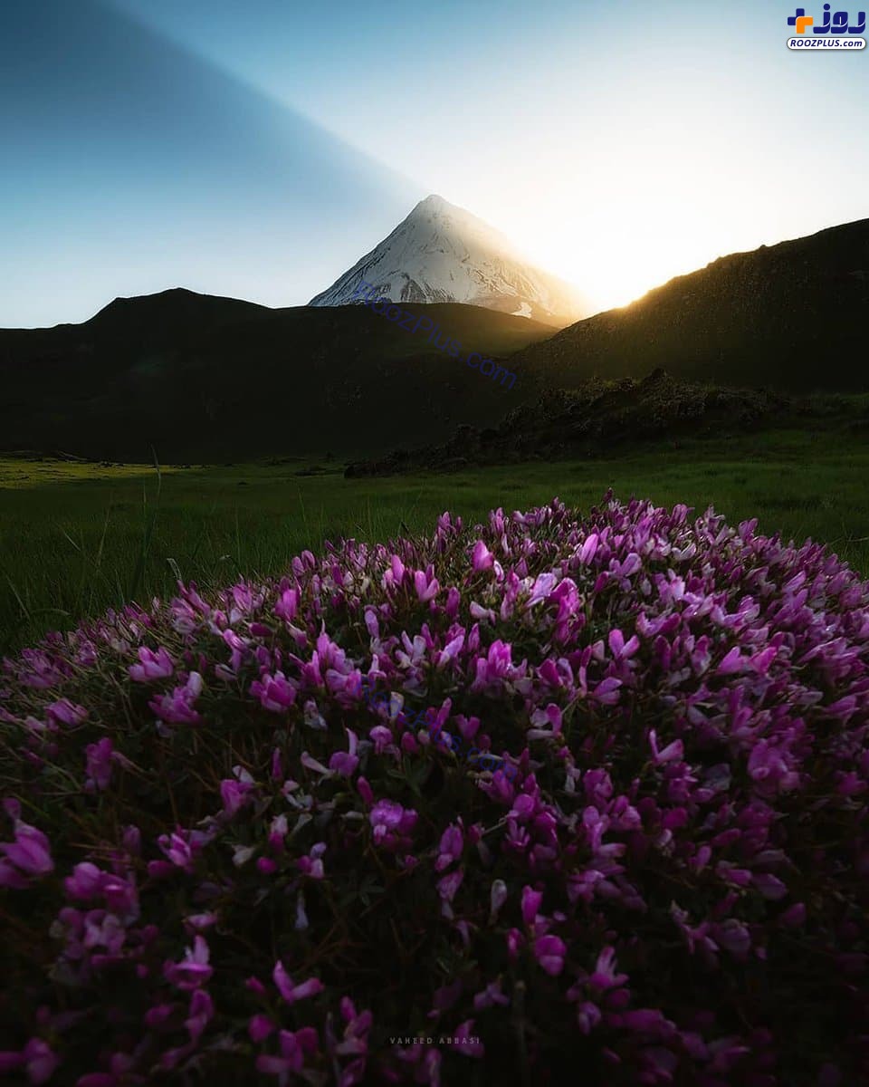 بالا آمدن خورشید از روی قله دماوند +عکس