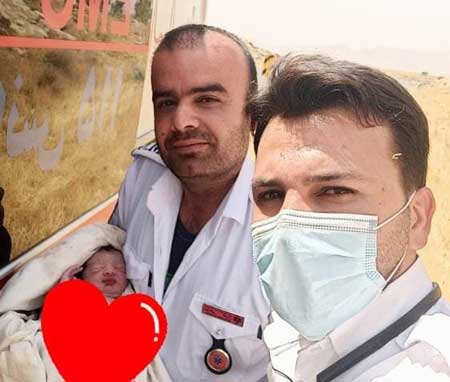 تولد نوزاد عجول در آمبولانس اورژانس دهدشت+عکس