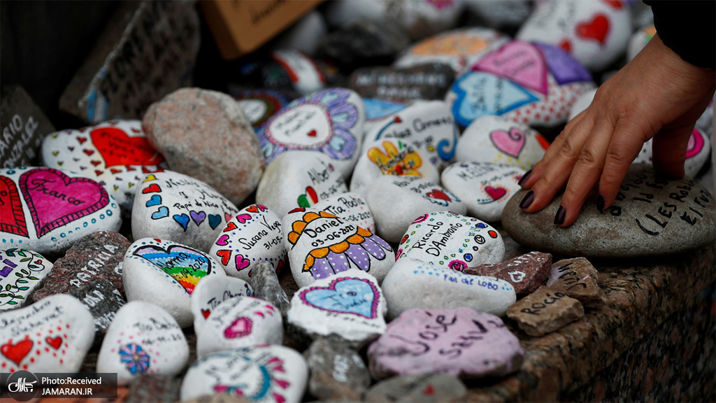 سنگ هایی برای قربانیان کرونا در آرژانتین + عکس