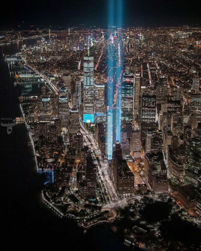 نورپردازی برج‌های دوقلو در سالگرد حادثه ۱۱ سپتامبر