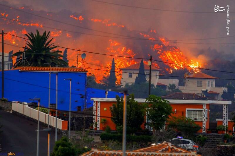ورود گدازه‌های آتشفشان به خانه‌ها در جزایر قناری+عکس