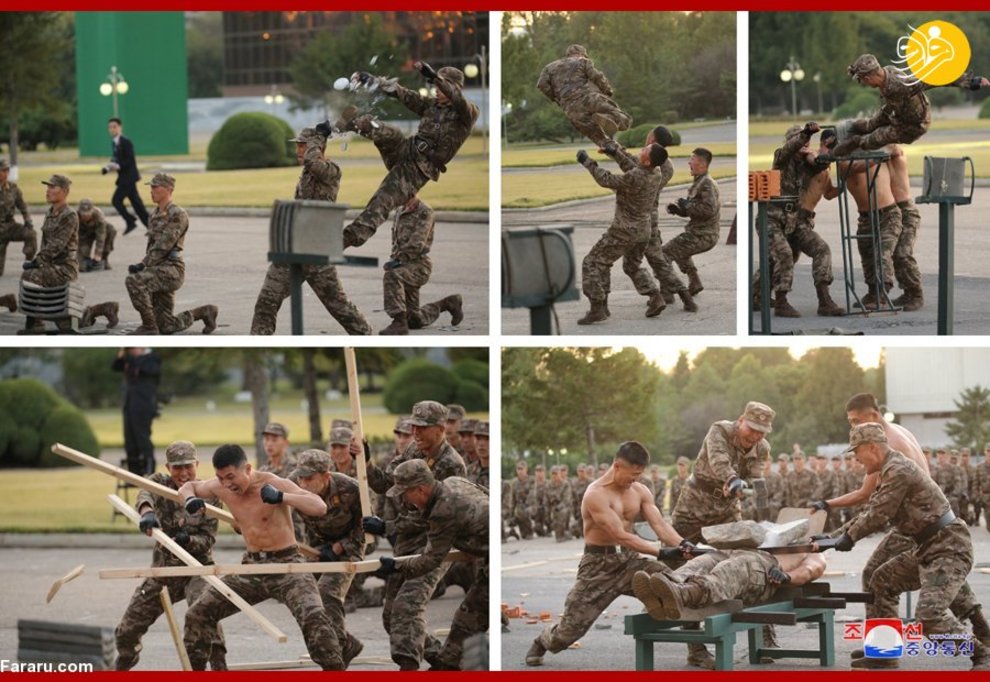 تمرینات عجیب نظامیان در حضور کیم جونگ اون +‌ عکس