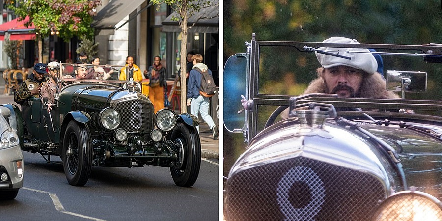 تصاویری دیدنی از لندن گردی بازیگر معروف با یک خودروی کلاسیک