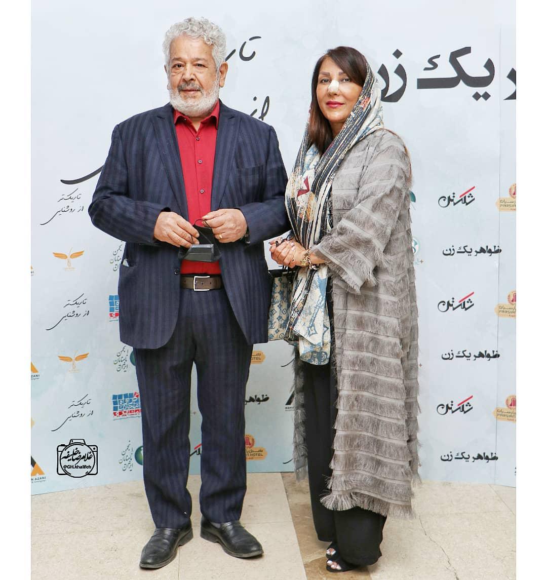 رضا فیاضی و همسرش در مراسم اکران یک فیلم + عکس