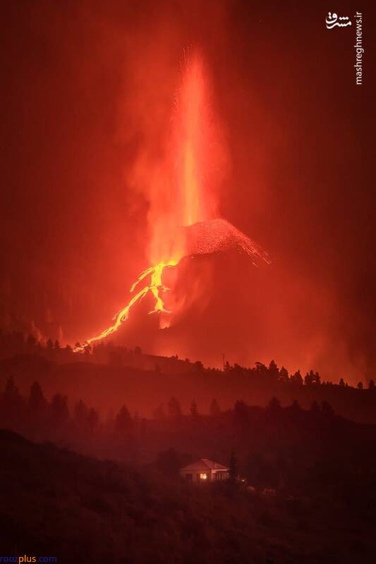 عکسی خوفناک از فوران آتشفشان لاپالما
