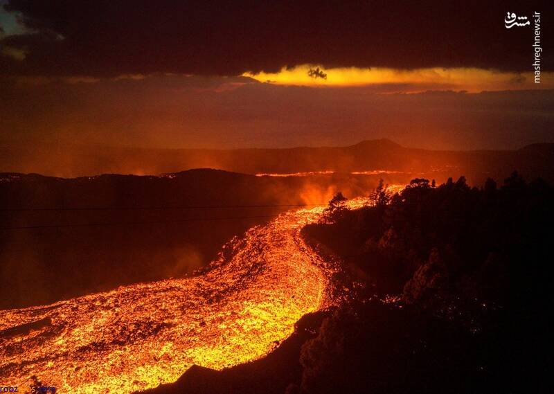 بحران فوران آتشفشان در لاپالما+تصاویر