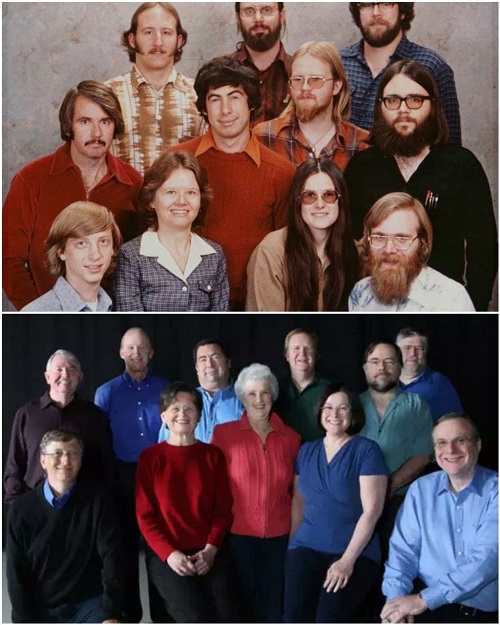 عکسی کمیاب از قبل و بعد کارمندان مایکروسافت