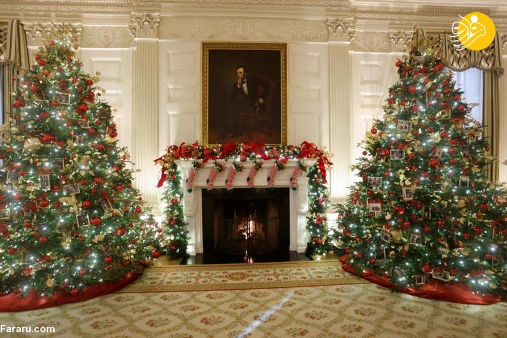 آذین‌بندی کاخ سفید به مناسبت کریسمس