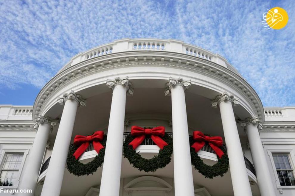 آذین‌بندی کاخ سفید به مناسبت کریسمس
