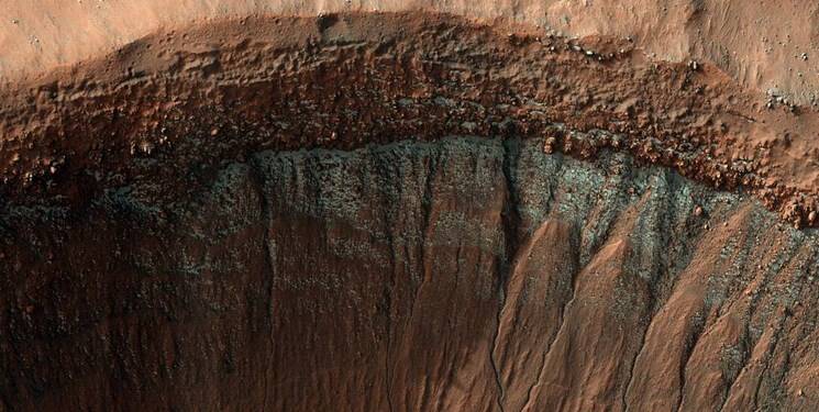 تصویری از یخ خشک در سیاره مریخ