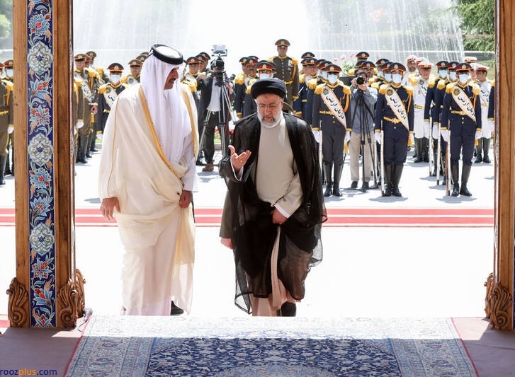 استقبال رئیسی از امیر قطر در کاخ سعدآباد
