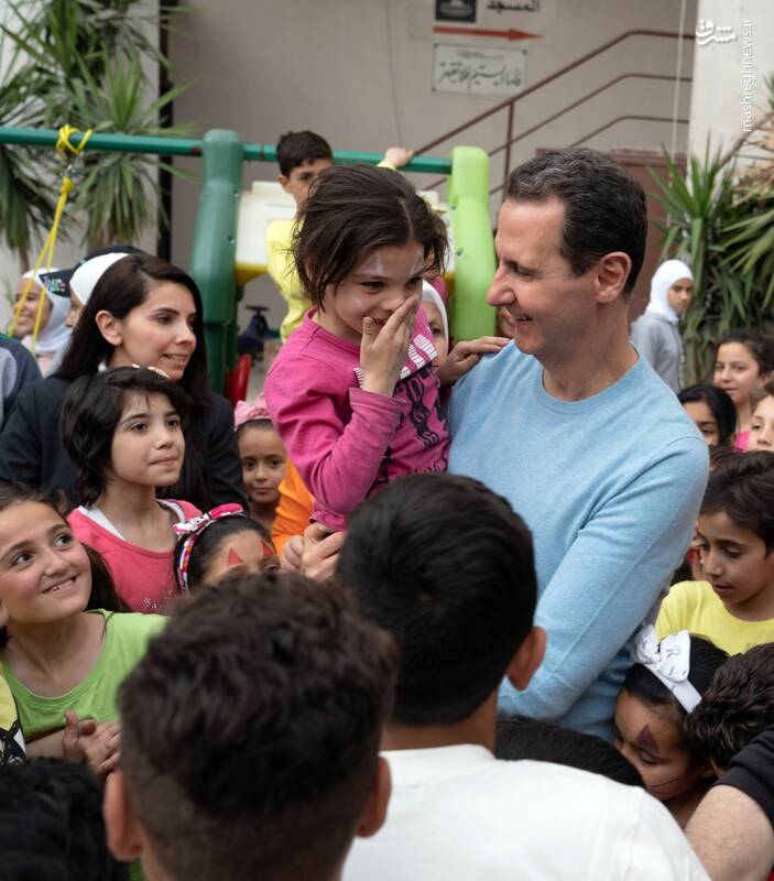 بازدید بشار اسد و همسرش از یک یتیم خانه