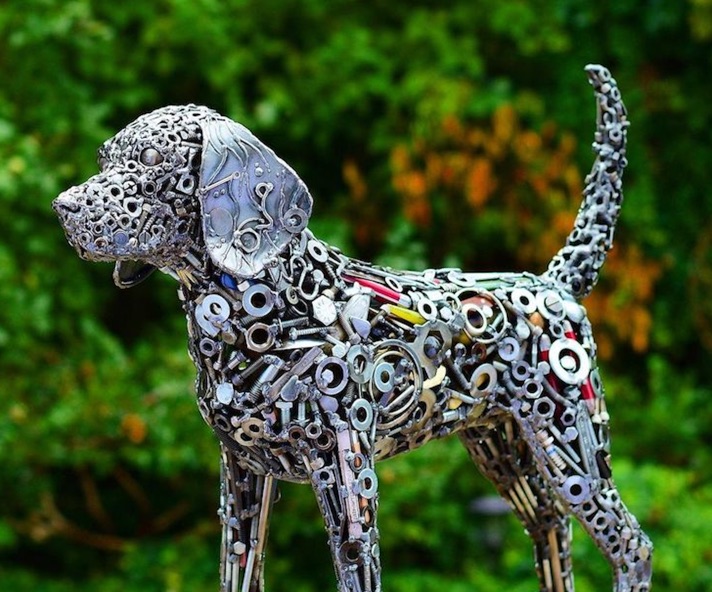 این هنرمند قطعات فلزی ضایعاتی را به مجسمه‌های شگفت‌انگیز حیوانات تبدیل می‌کند