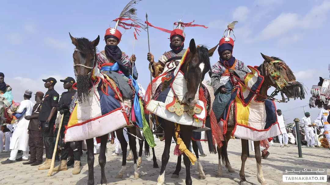 رژه دیدنی اسب‌های رنگارنگ در نیجریه