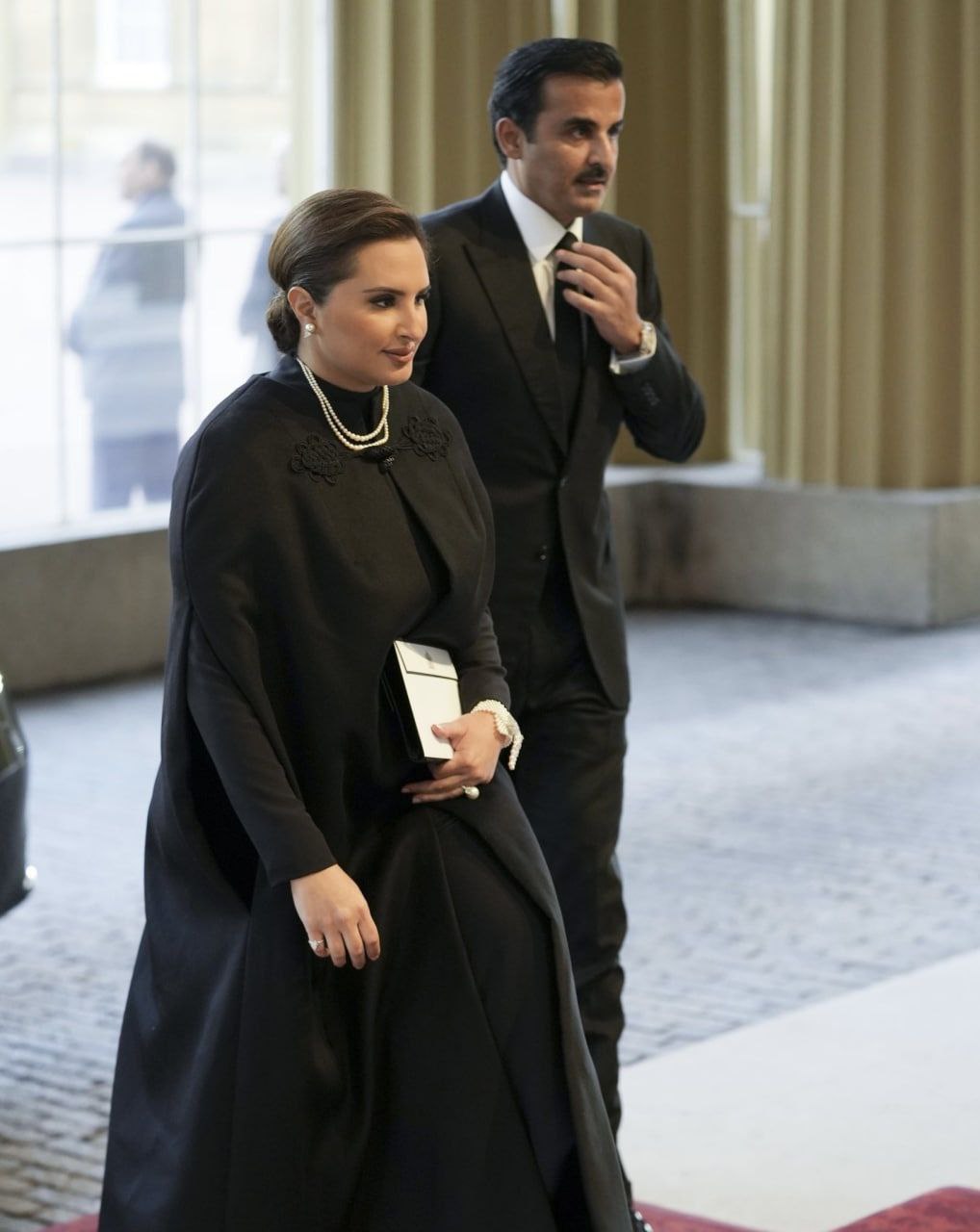استایل زیبای همسر امیر قطر در مراسم ملکه