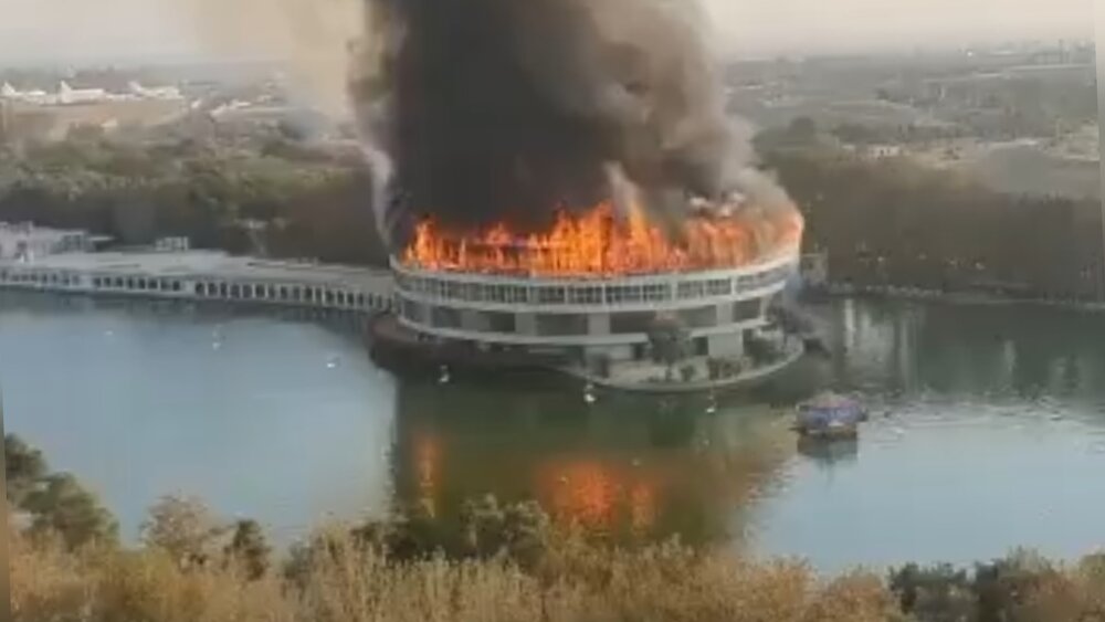 تصویری از آتش‌سوزی در محدوده پارک ارم