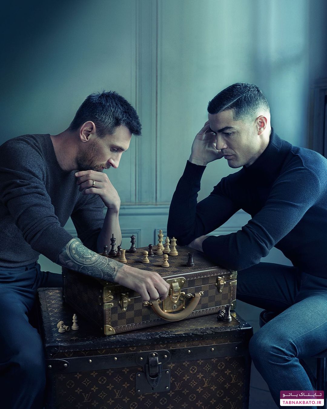رازهای باورنکردنی در پس عکس مشهور بازی شطرنج رونالدو و مسی