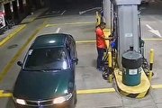 اسلحه کشیدن راننده روانی در پمپ بنزین بعد از عصبانیت
