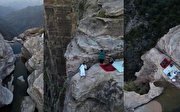 افطار خوردن روی خطرناک‌ترین آبشار عربستان