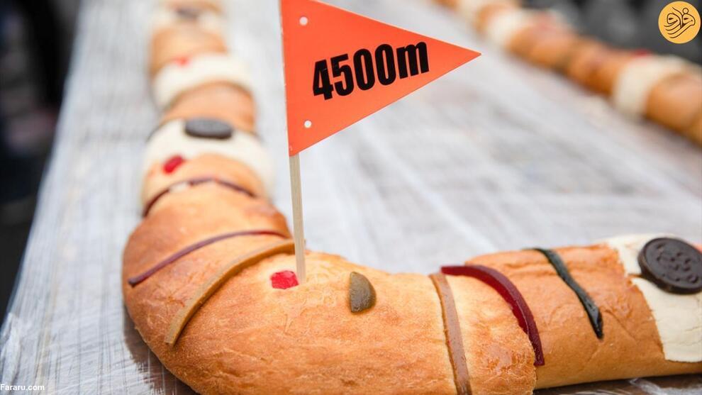 شکستن رکورد گینس با ۴.۵ کیلومتر شیرینی (فرارو)