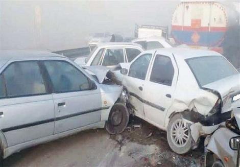 تصادف زنجیره‌ای وحشتناک در آزاد‌راه تبریز 