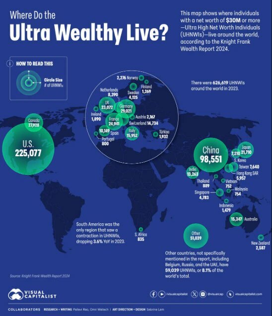 پولدار‌های دنیا کجا زندگی می‌کنند؟ (عصرایران)