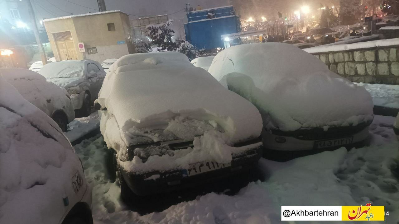 عکس دیدنی از ارتفاع برف در تجریش تهران