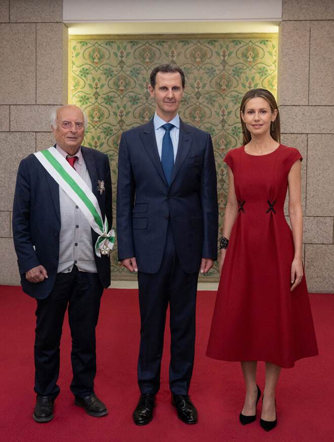 لباس خاص همسر بشار اسد در دیداری رسمی
