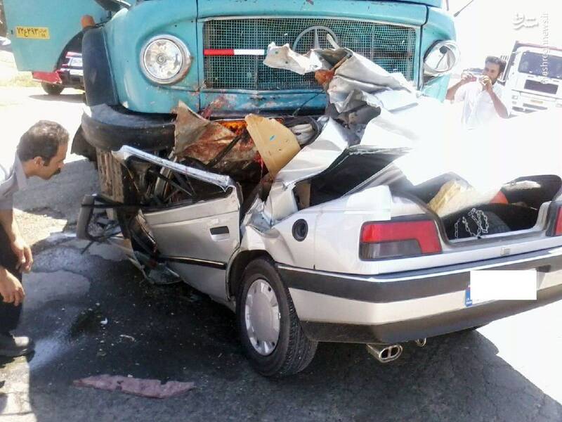 تصادف مرگبار پژو با کامیون در جاده تبریز