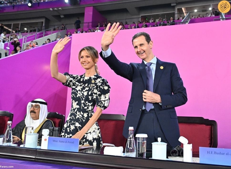 بشار اسد و همسرش در افتتاحیه بازی‌های آسیایی