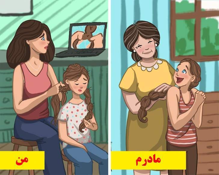 ۱۰ تصویر که نشان می‌دهند برای رسیدن به مهارت مادرانمان راهی طولانی‌ در پیش داریم (روزیاتو)