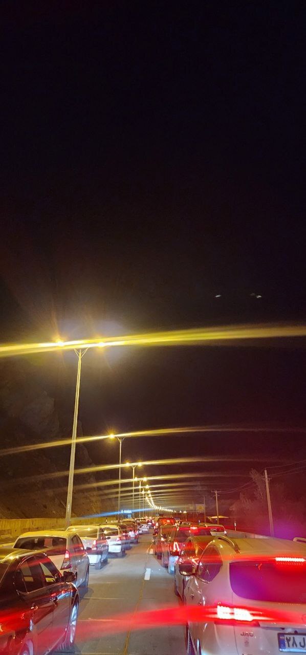 تصویر و متنی از وضعیت دیشب جاده چالوس که وایرال شد