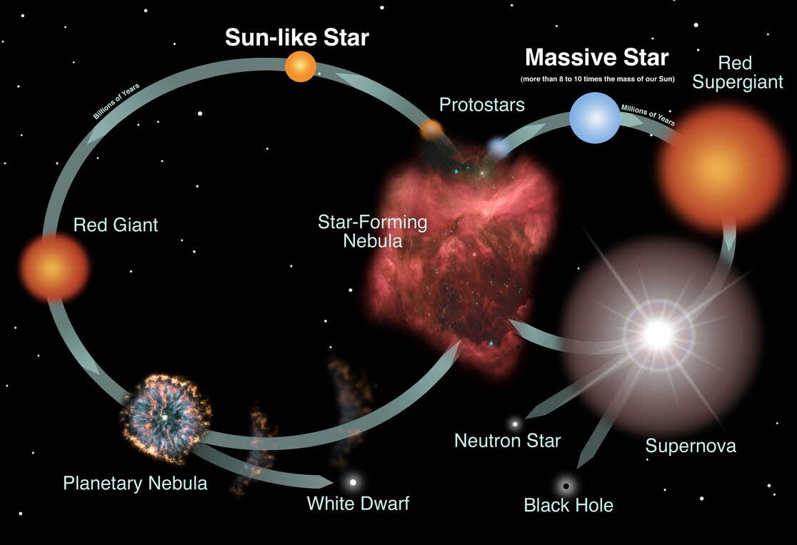 چرخه زندگی ستارگان چیست و چه مراحلی دارد؟ (یک پزشک)
