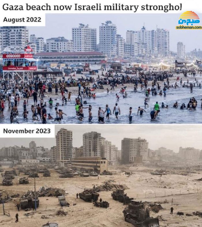 ساحل غزه، قبل و بعد از جنگ