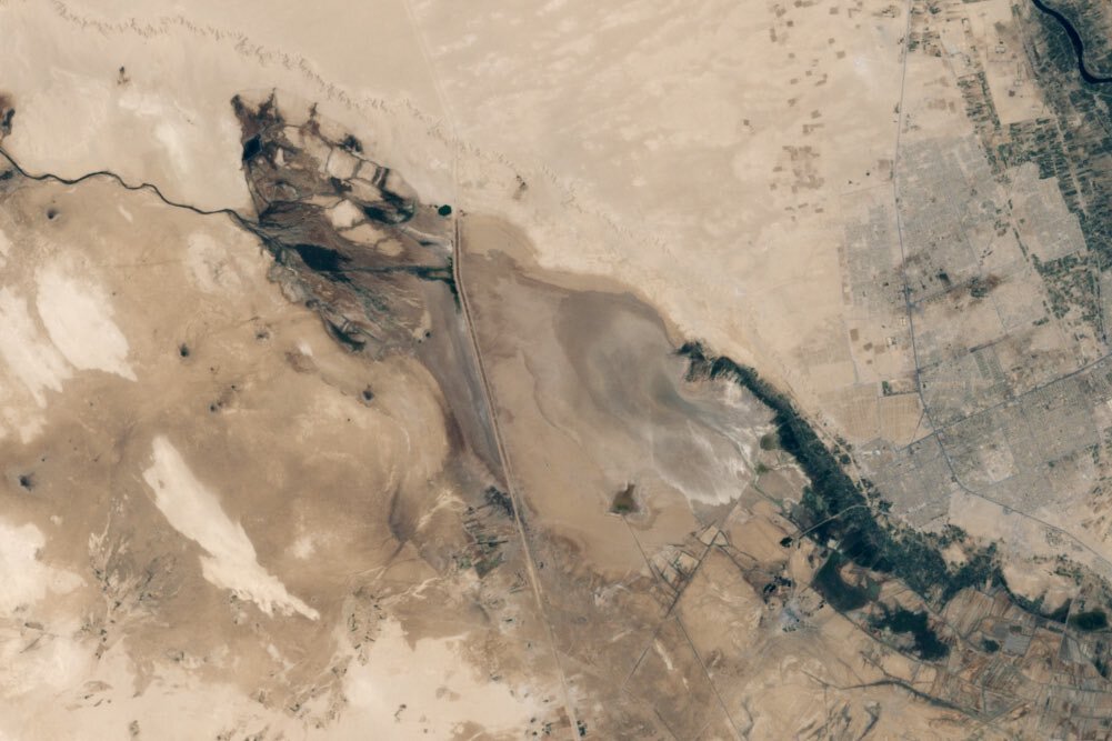 تصاویر ماهواره‌ای از تغیرات اقلیمی شهر نجف